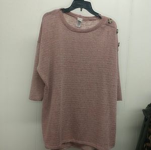 Mauve Sweater with Button Detail